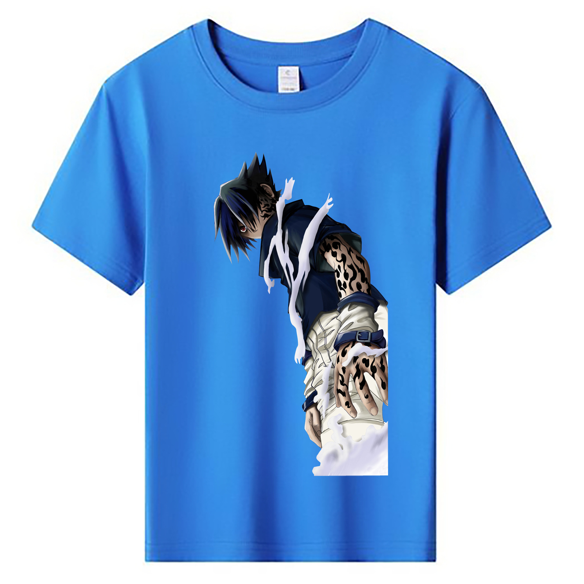（画像用） NARUTO -ナルト- うちは サスケ Uchiha Sasuke 綿100％キッズTシャツ（フロントプリント）
